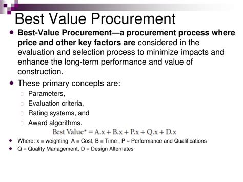 best value procurement